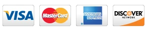 Visa, Mastercard, American Express, Discover